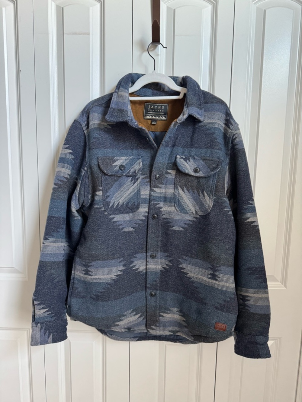 Jachs of New York Men’s Blue Aztec Southwest Patterned Shacket